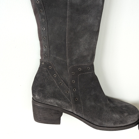 Vince Camuto Bestan Grey Suede Over The Knee Riding Boots - Picture 8 of 13